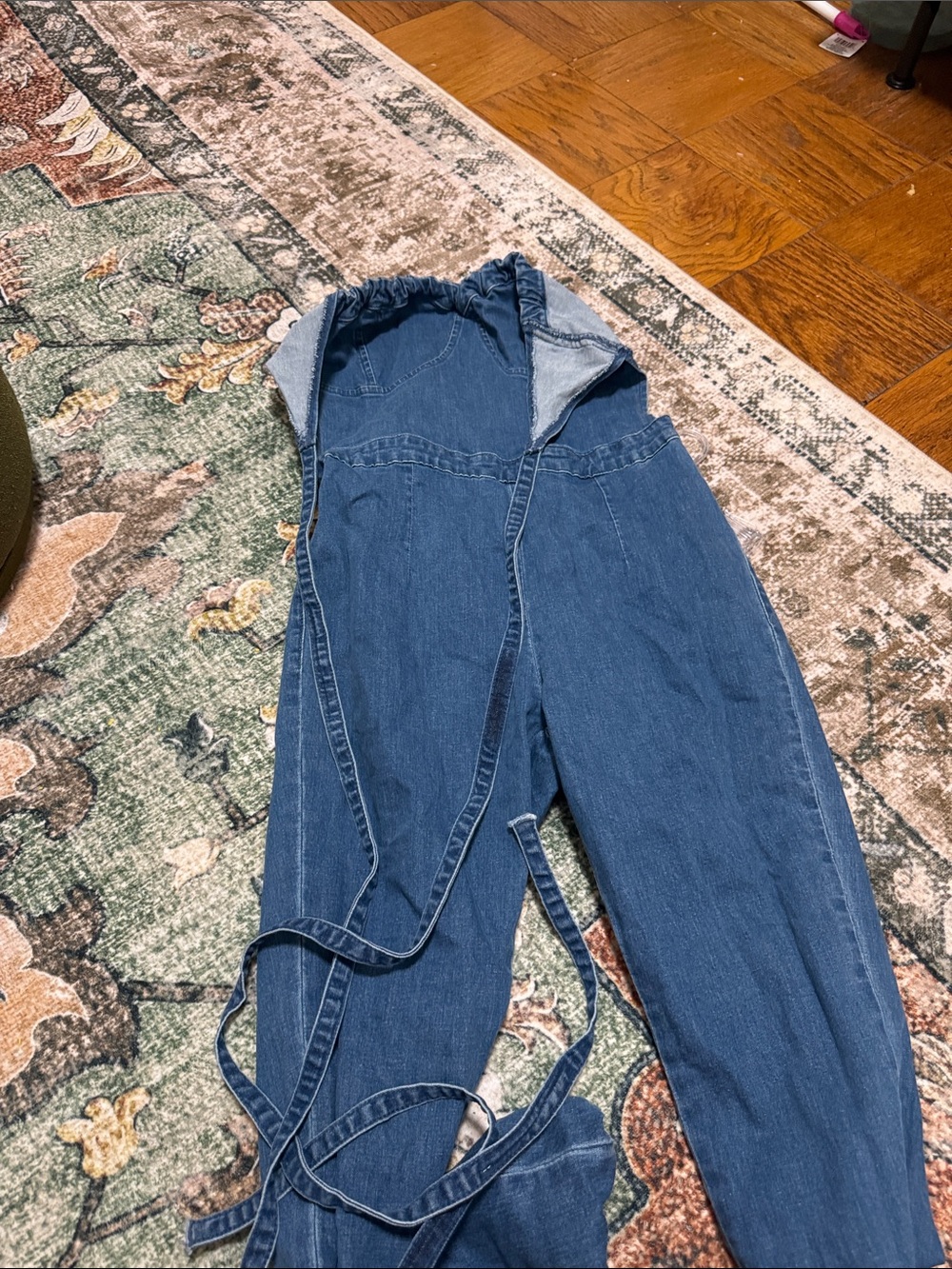 High-Waist Blue Denim Jumpsuit